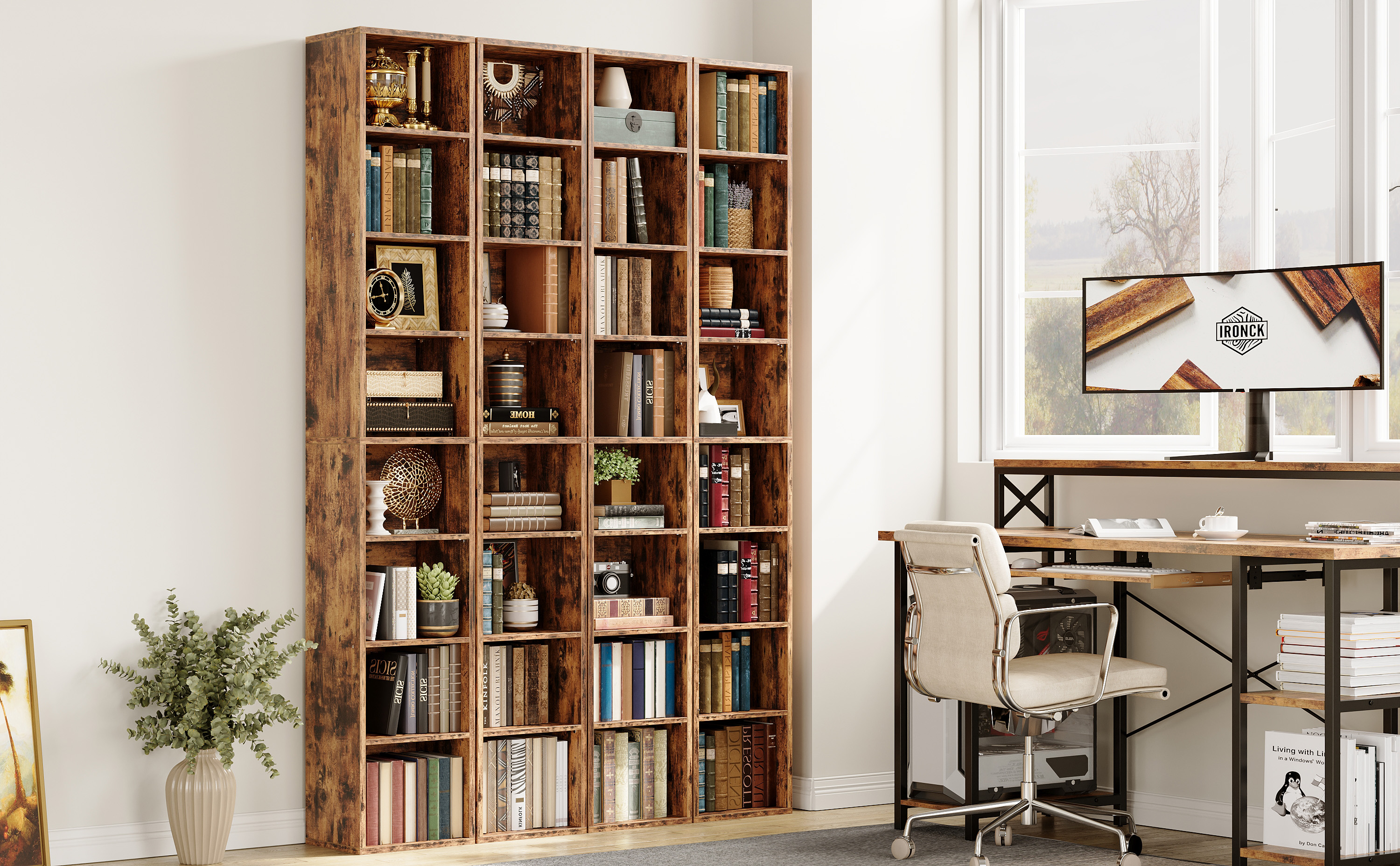 本棚・本収納 ANTON BOOKSHELF brown ANTON BOOKSHELF ANTON brown｜シェルフ｜IDEE SHOP Online